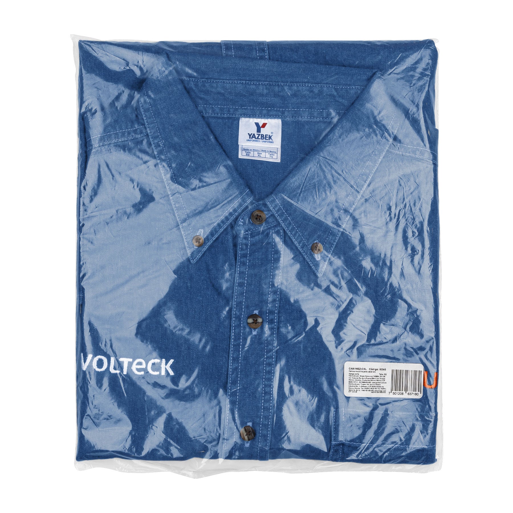 Truper CAM-MEZ-CXL Camisa de mezclilla para caballero, manga corta talla XG