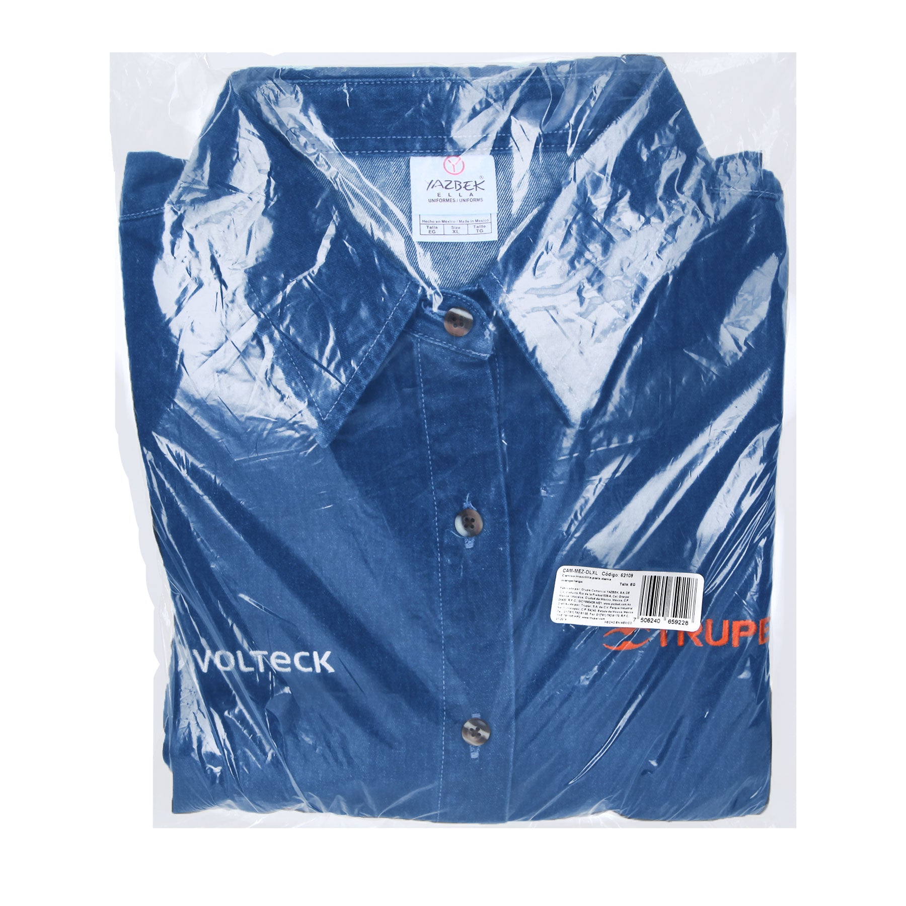 Truper CAM-MEZ-DLXL Camisa de mezclilla para dama, manga larga XG