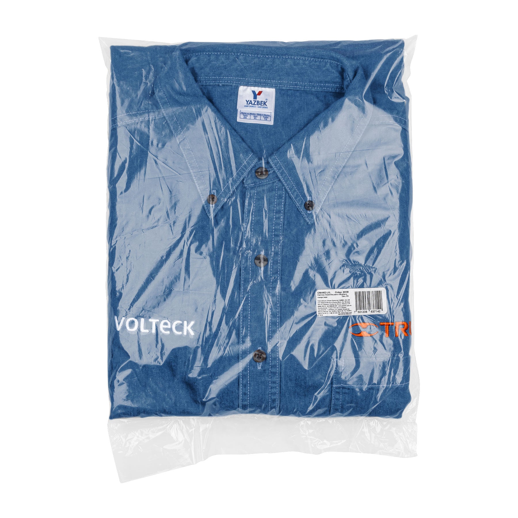 Truper CAM-MEZ-LXL Camisa de mezclilla para caballero, manga larga talla XG