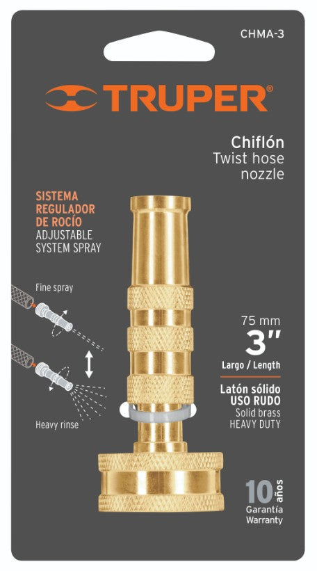 Truper CHMA-3 Chiflón 3' de latón maquinado