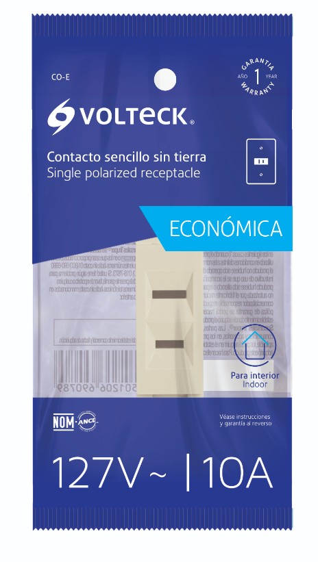 Volteck CO-E Contacto sencillo, sin tierra, línea Económica