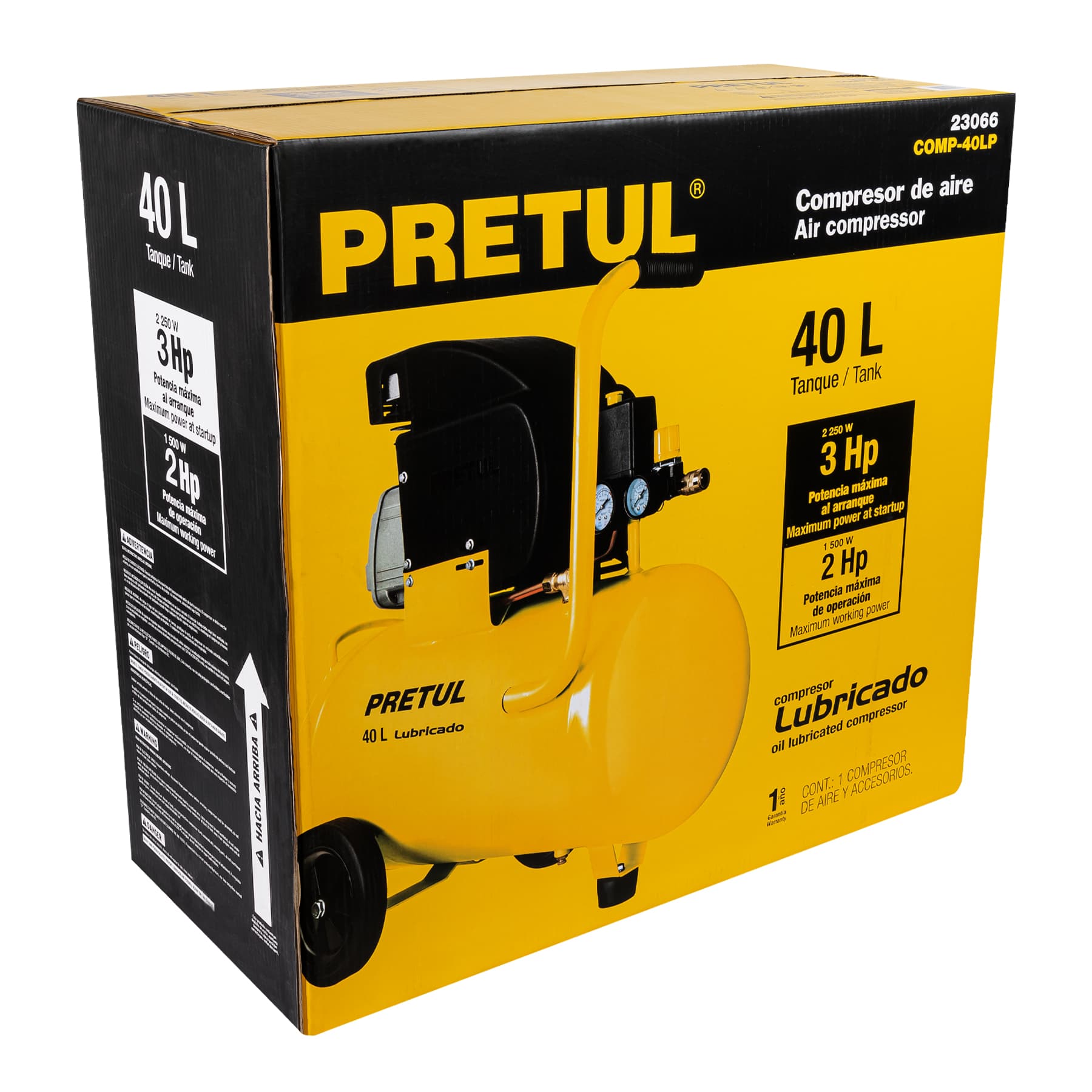 Pretul COMP-40LP Compresor, 40 L, 3 HP (potencia máxima ), 127 V, Pretul