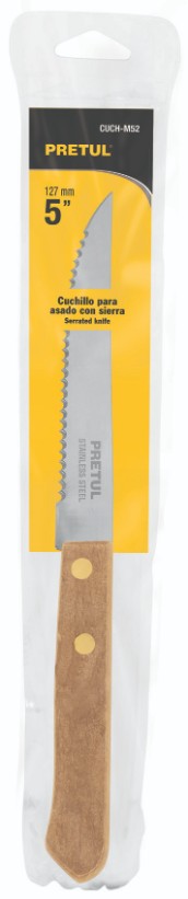 Pretul CUCH-M52 Cuchillo para asado con sierra, mango madera, 5'