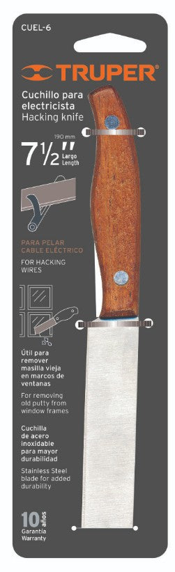 Truper CUEL-6 Cuchillo para electricista, 7-1/2'