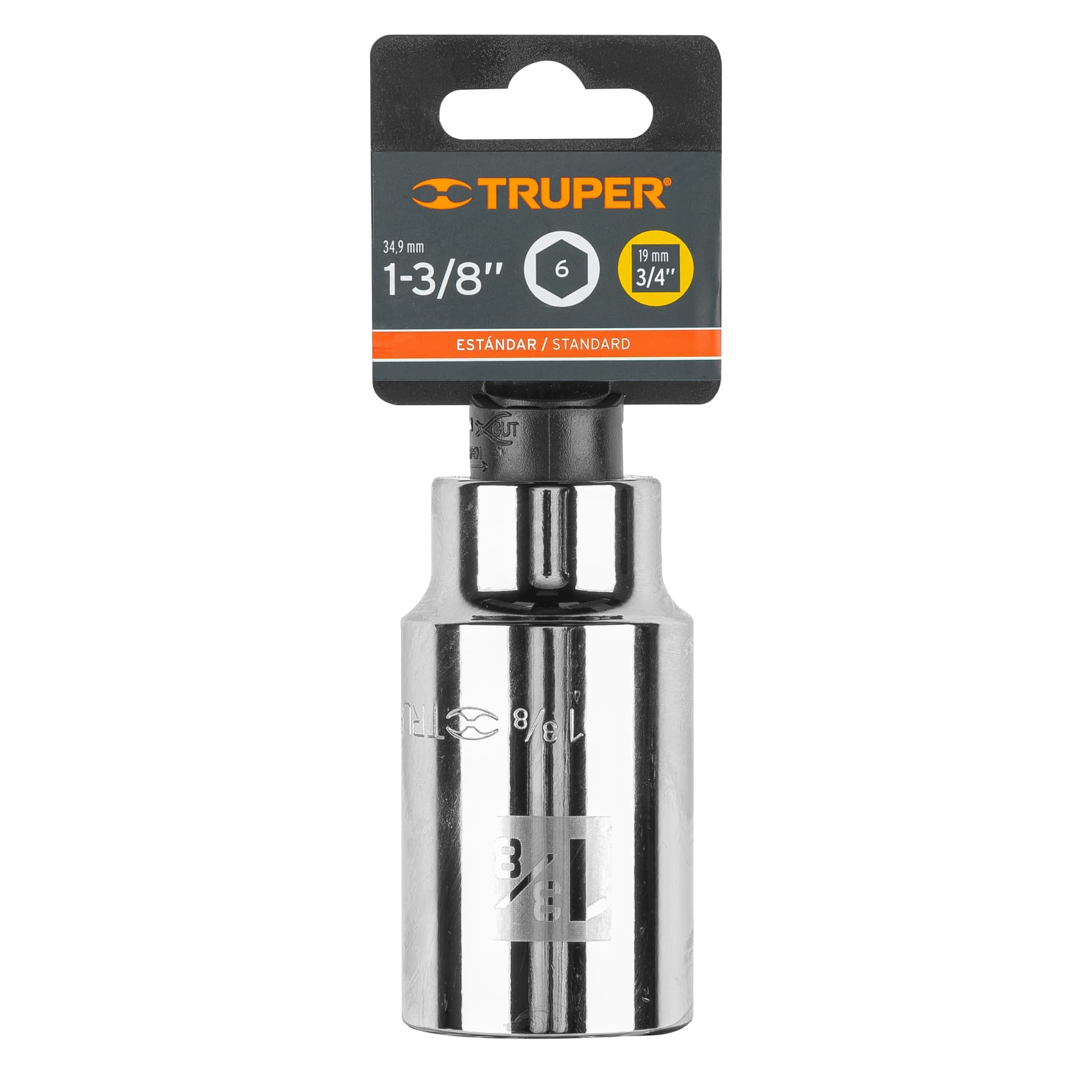 Truper D-3444-HL Dado largo de 1 3/8', 6 puntas, cuadro 3/4'