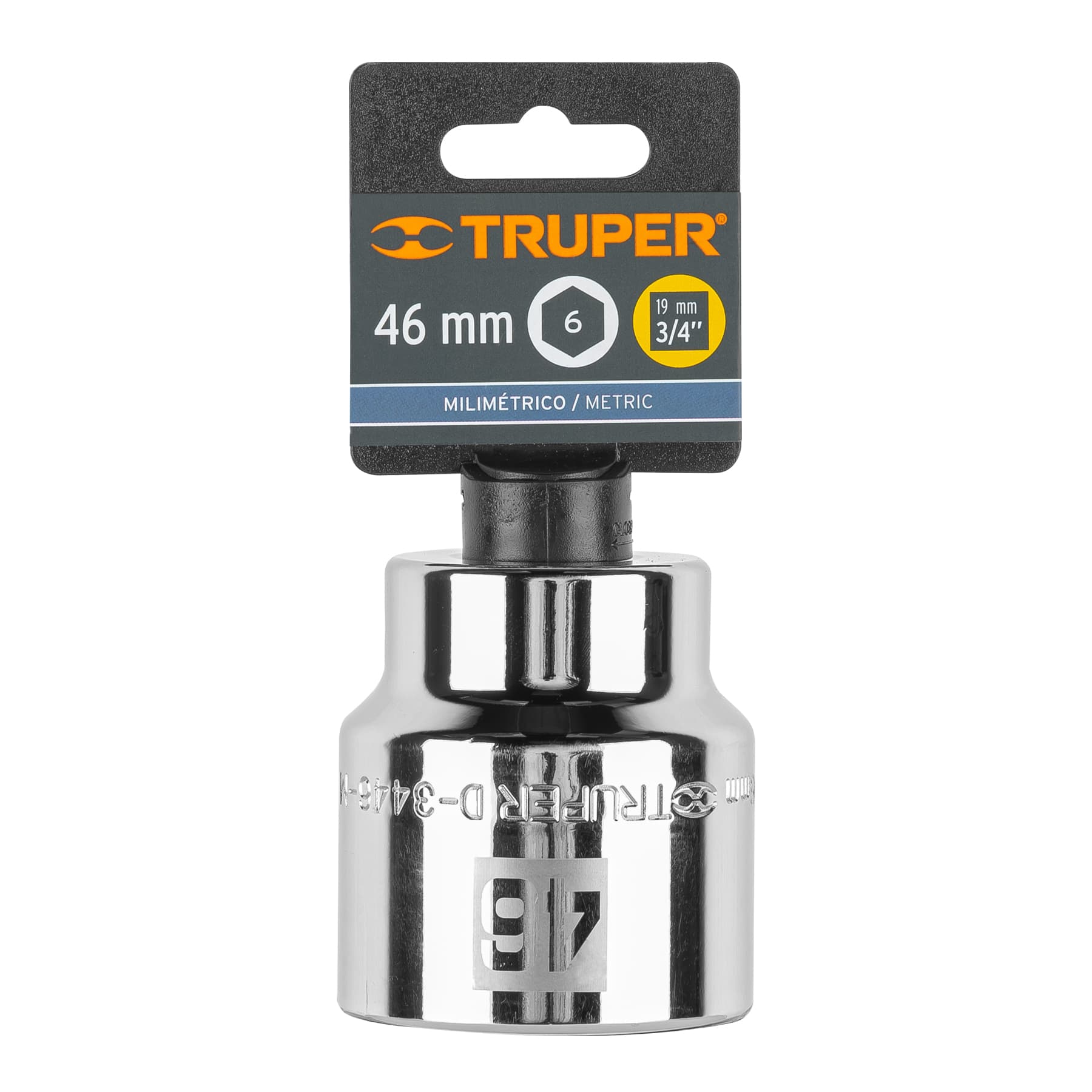 Truper D-3446-M Dado de 46 mm, 6 puntas, cuadro 3/4'