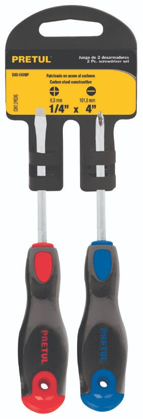 Pretul DUO-1/4X4BP Duo de desarmadores, 1/4x4, mango Comfort Grip, Pretul