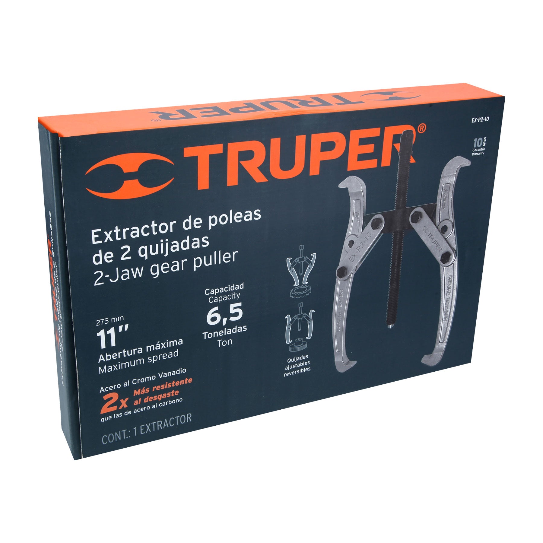 Truper EX-P2-10 Extractor de poleas, 2 quijadas, 10'