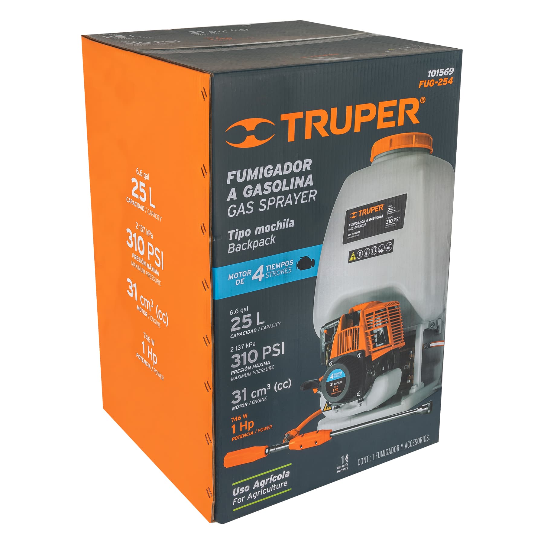 Truper FUG-254 Fumigador de 25 L con motor a gasolina de 4 tiempos