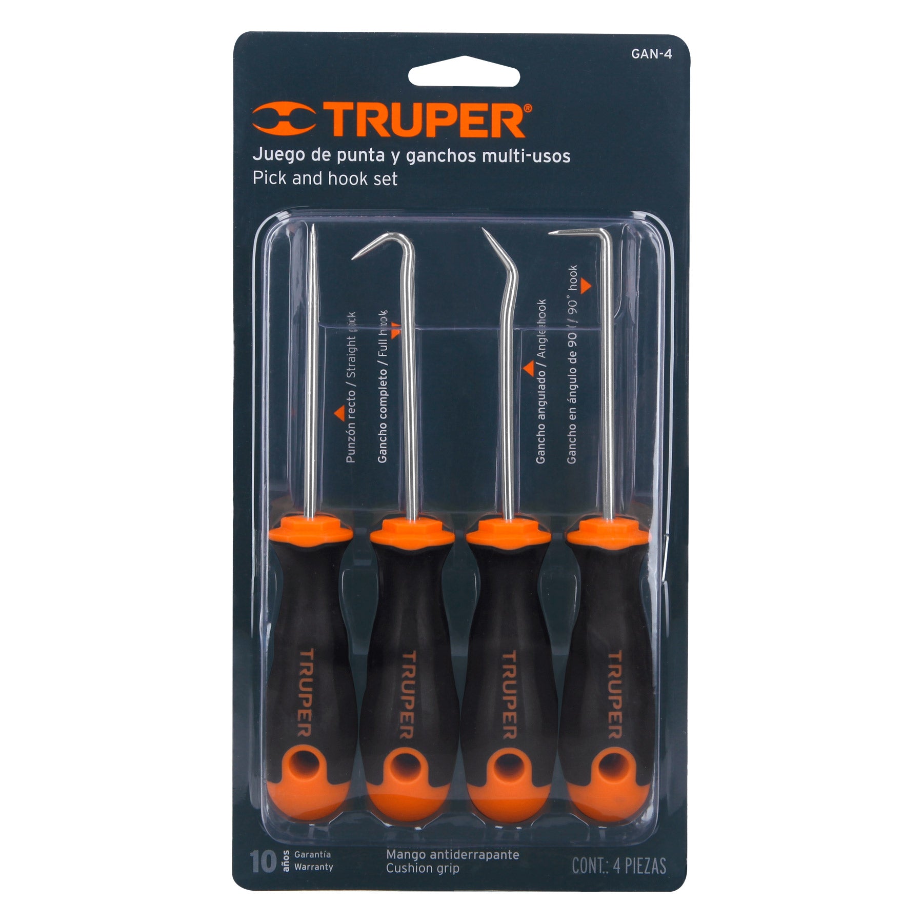 Truper GAN-4 Ganchos multiusos, set 4 piezas