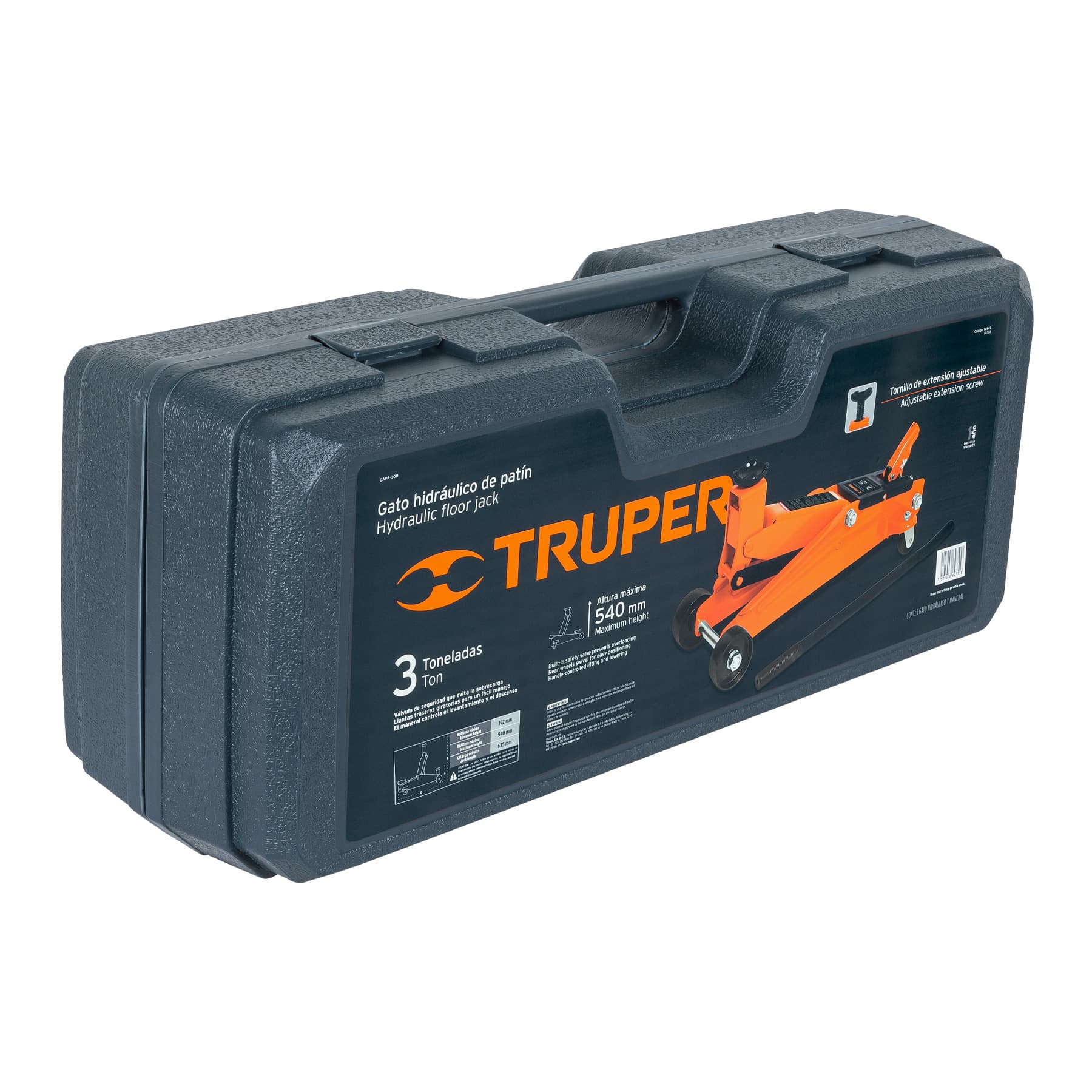Truper GAPA-300 Gato hidráulico de patín, 3 ton