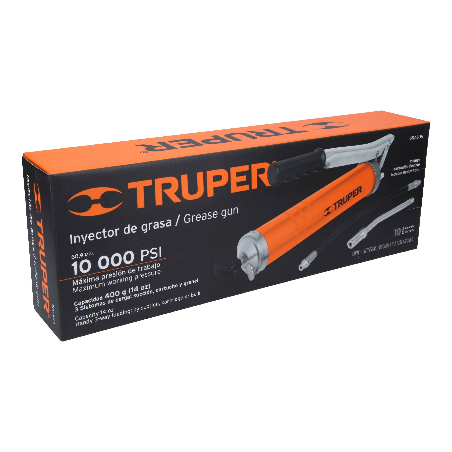 Truper GRAS-15 Grasera industrial con grip antiderrapante,14 oz,10000 psi