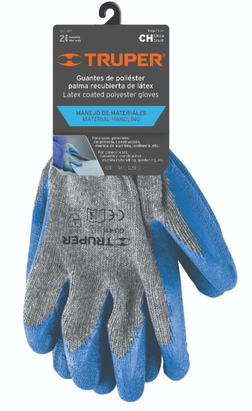 Truper GU-411 Guantes de poliéster recubiertos de latex, chicos