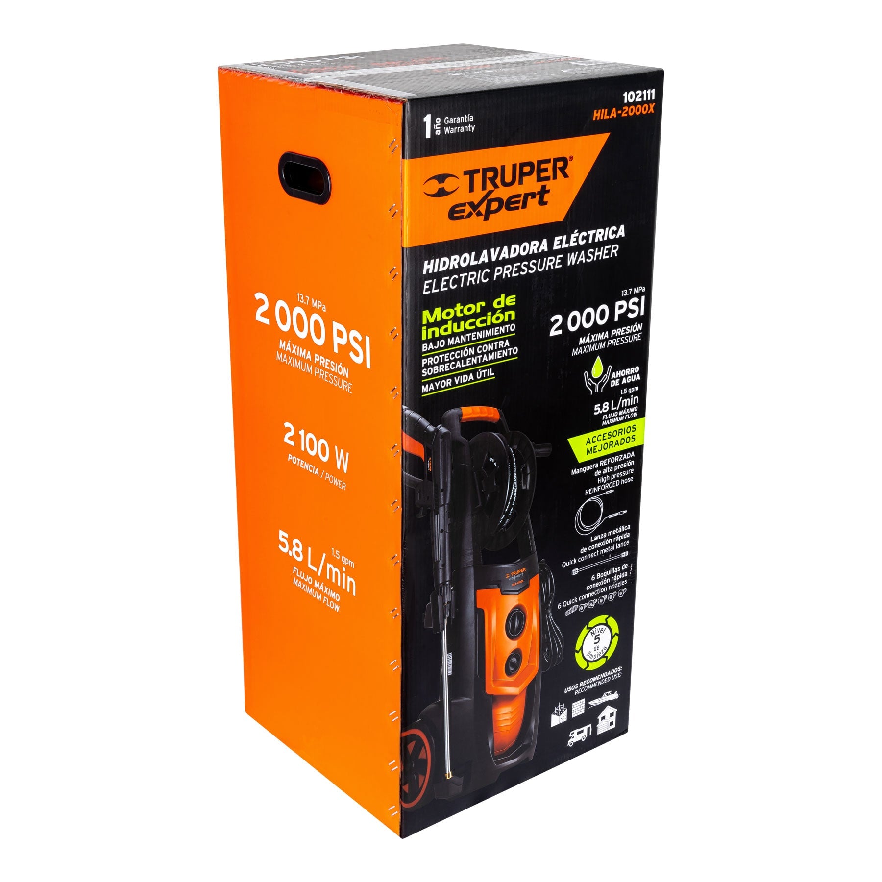 Hidrolavadora Eléctrica Profesional 2000 PSI - Truper Expert HILA-2000X