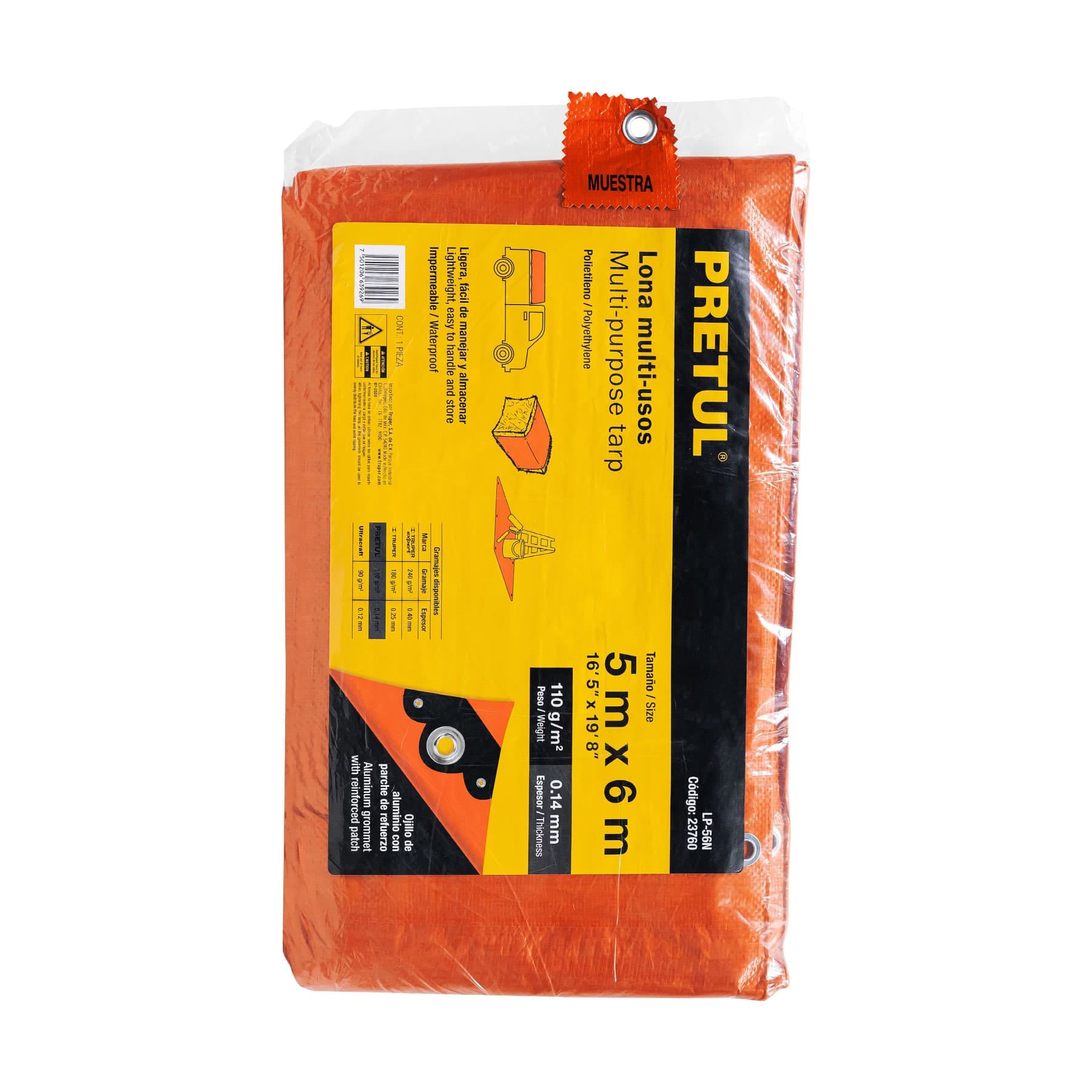 Pretul LP-56N Lona 5 x 6 m, naranja