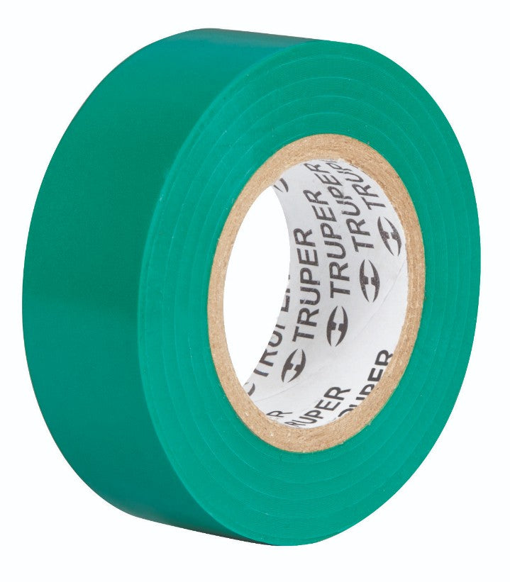 Truper M-22V Cinta de aislar # 22, 9 m, verde