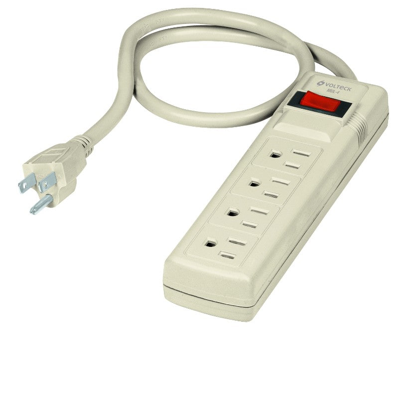 Volteck MUL-4 Multicontacto uso doméstico, 4 entradas, 16 AWG