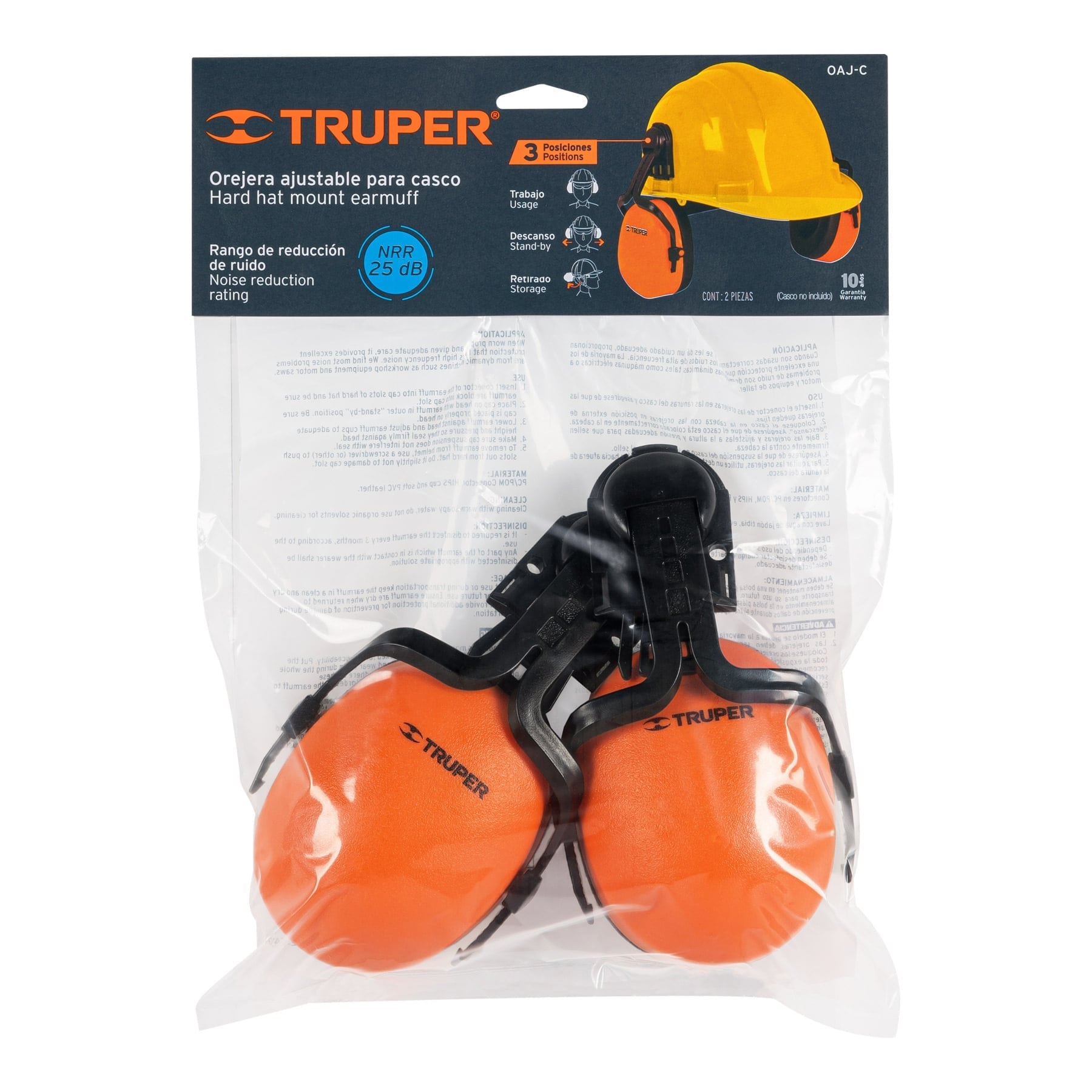 Truper OAJ-C Orejera ajustable para casco
