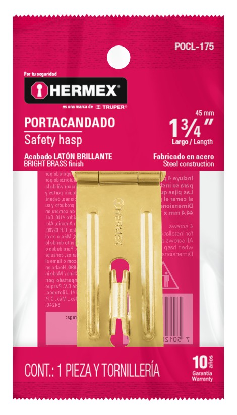 Hermex POCL-175 Portacandado latonado 1-3/4'