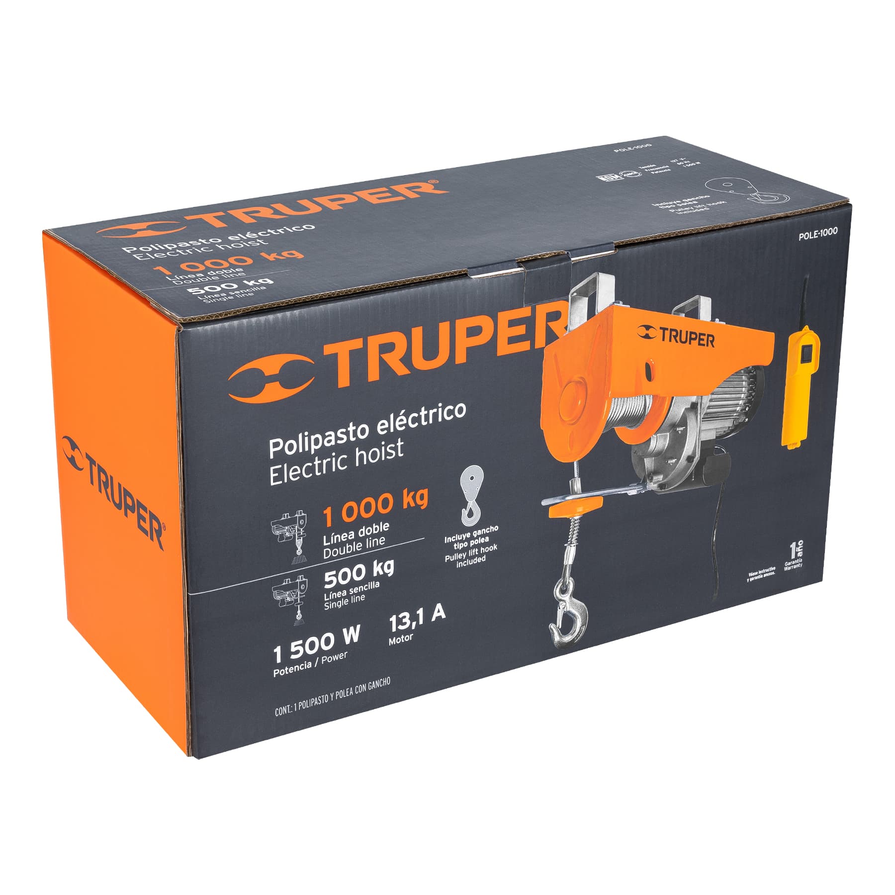 Truper POLE-1000 Polipasto eléctrico, 1000 kg