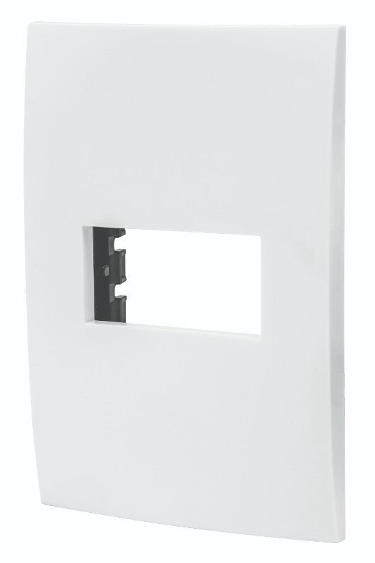Volteck PPSE-OB Placa 1 módulo de ABS, línea Oslo, color blanco