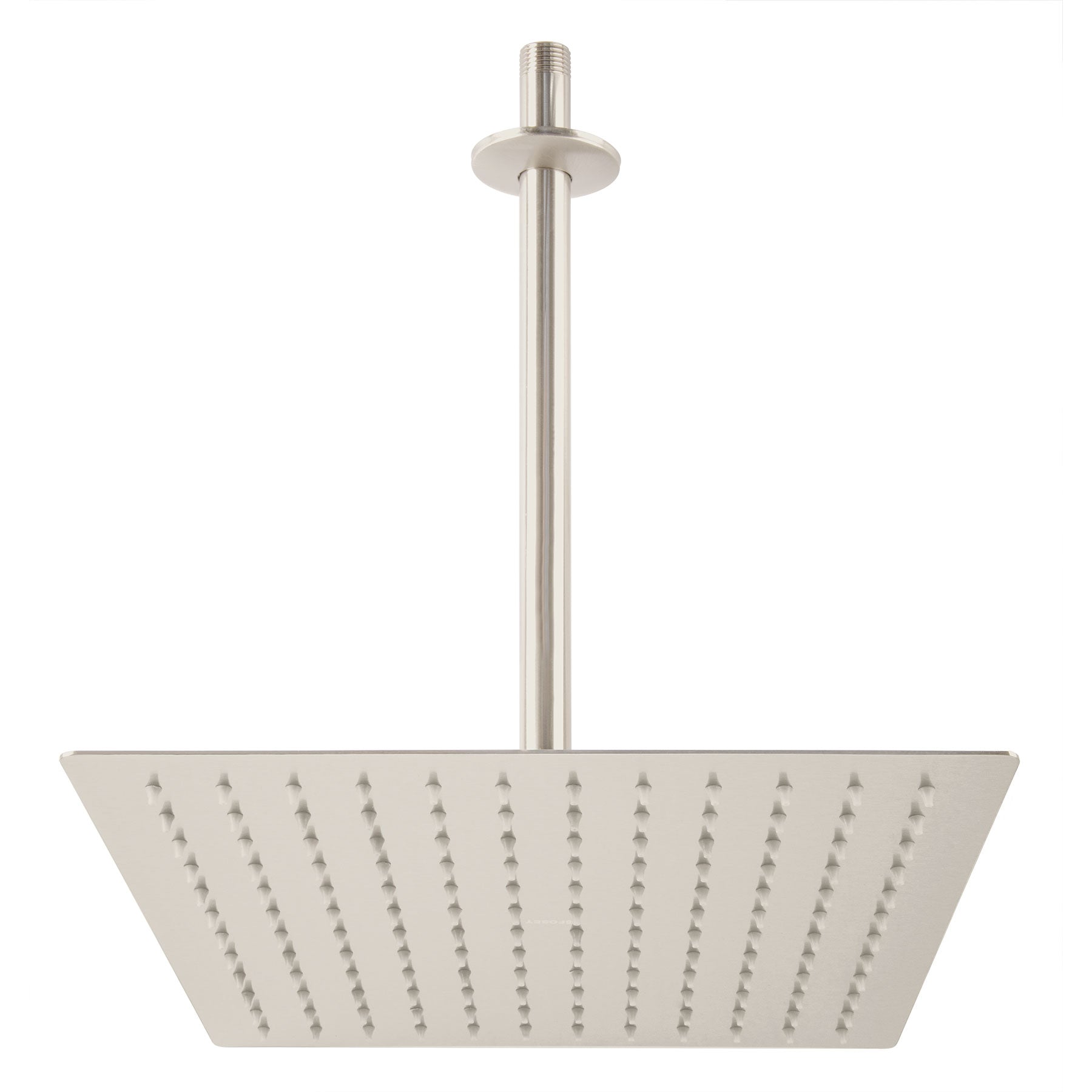 Foset R-312N Regadera acero inoxidable, 12', con brazo, satinado, Riviera
