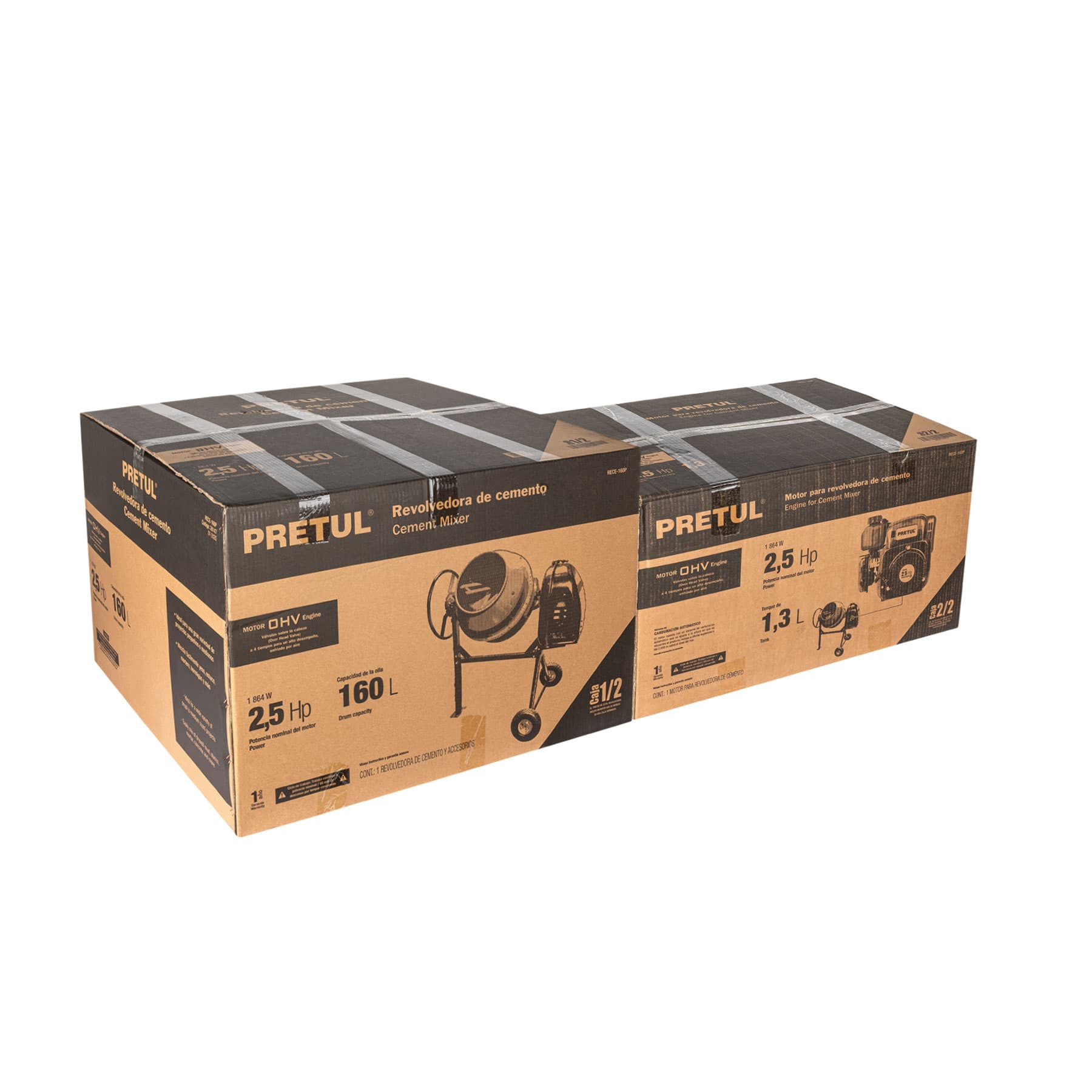 Pretul RECE-160P Revolvedora de cemento a gasolina, 1/2 saco, 160 l.