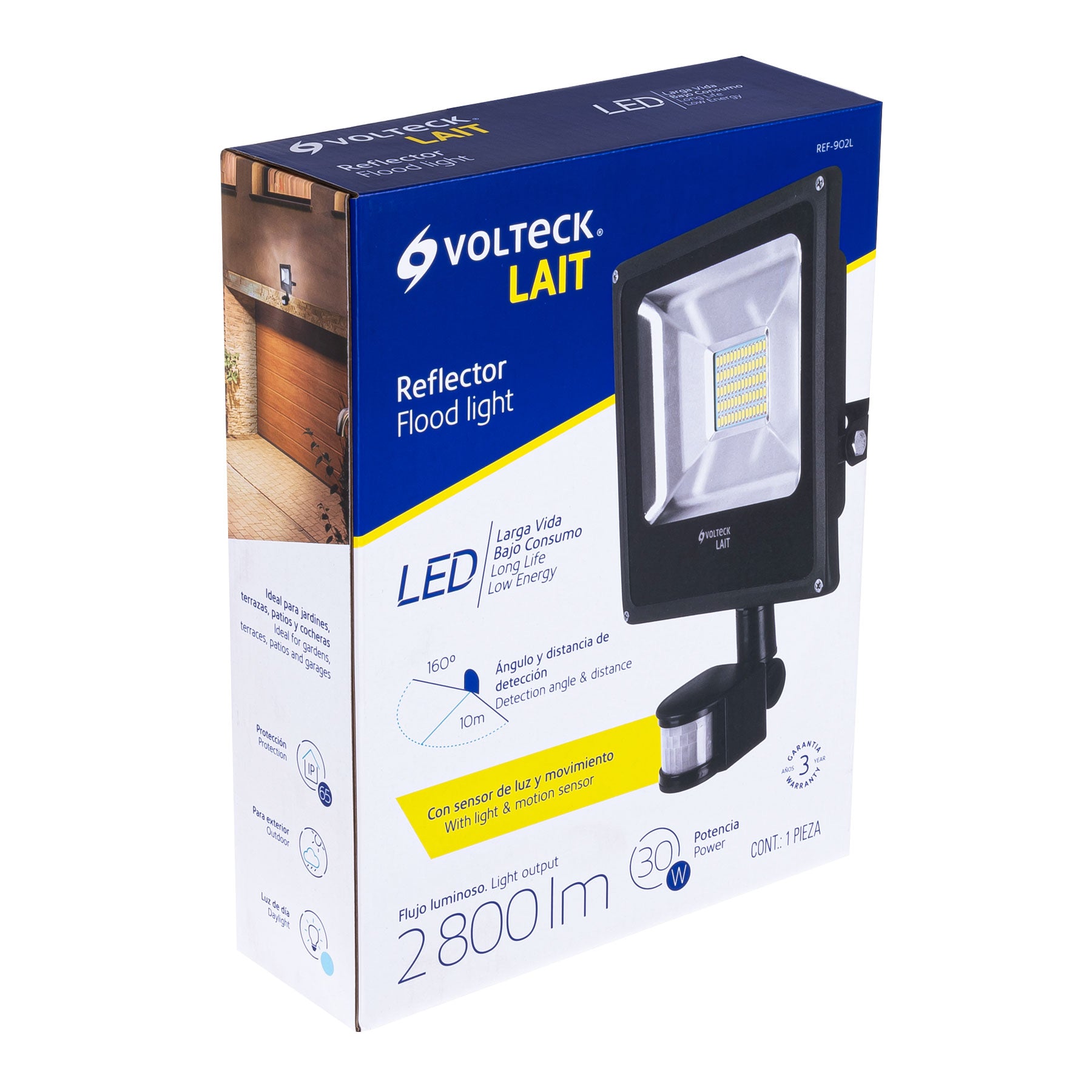 Volteck REF-902L Reflector LED 30 W alta intensidad con sensor de movimiento