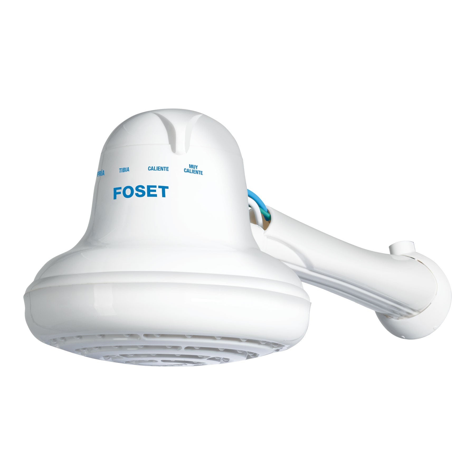 Foset REGEL-6 Regadera eléctrica de 4 temperaturas, 6-1/2', Blanca