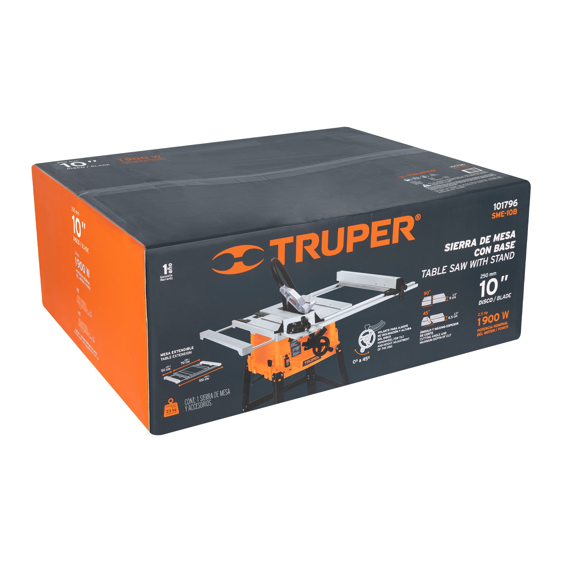 SME-10B Sierra de mesa 10" de 1900 W (2-1/2 HP) con base, Truper
