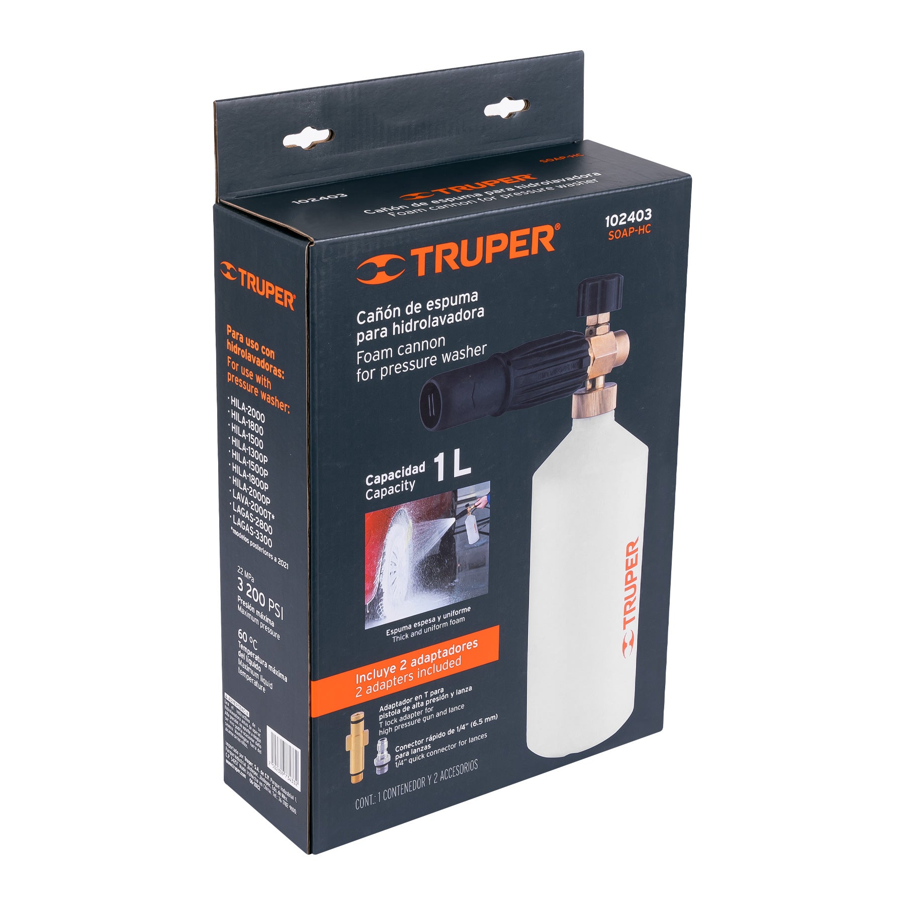 Dispensador Lanza Espuma (Snow Foam) para Hidrolavadora - Truper SOAP-HC