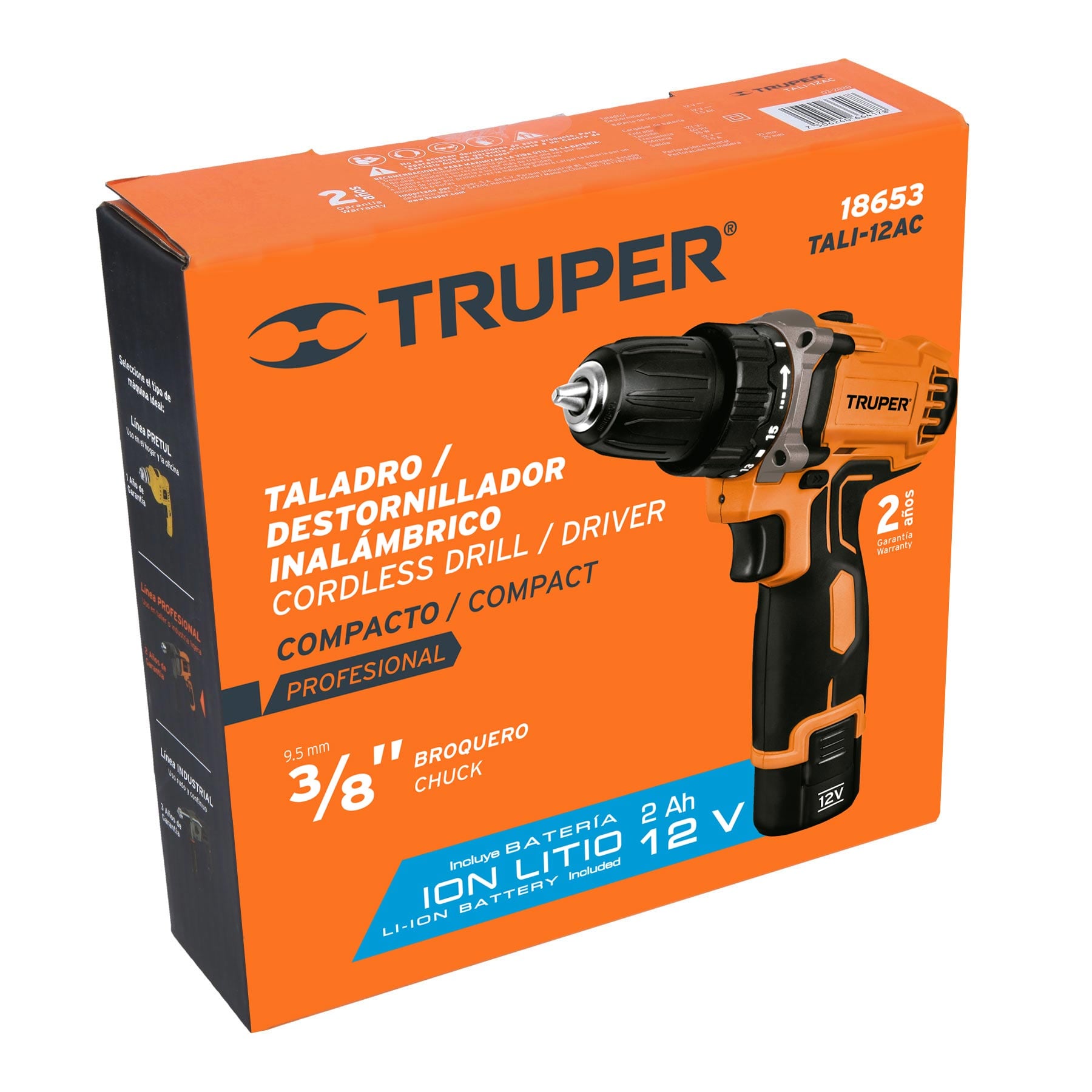 TALI-12AC Taladro inalámbrico compacto Profesional 3/8', 12 V