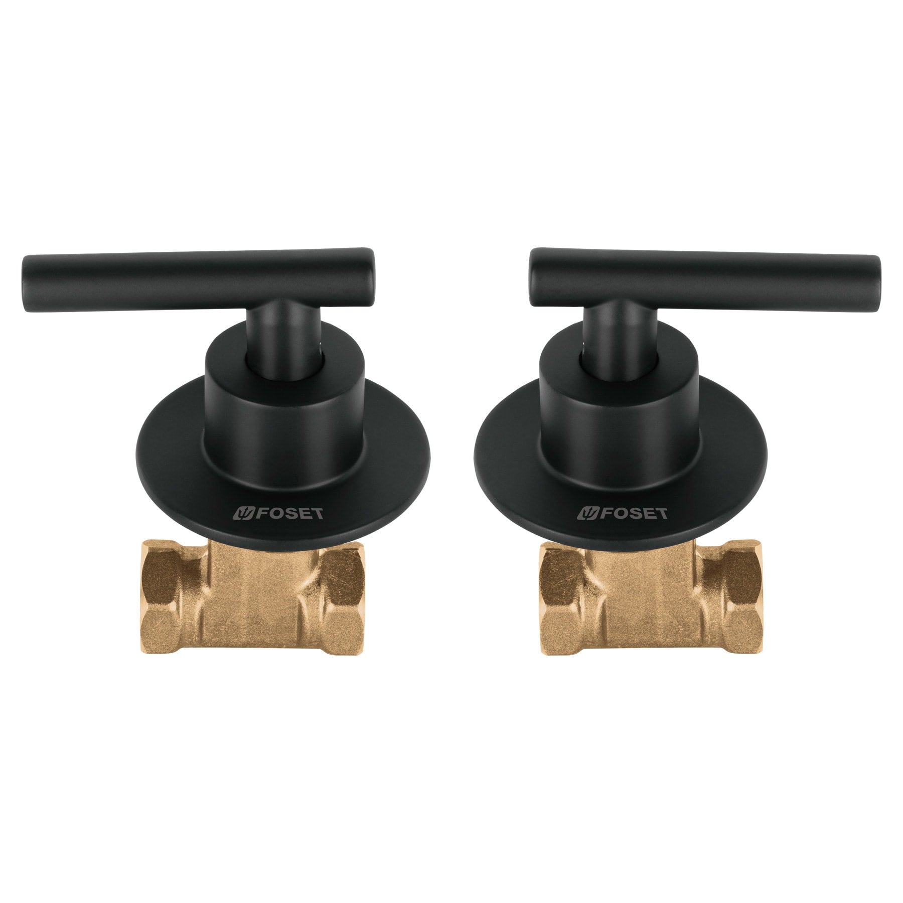Foset TBE-062M Juego manerales palanca, roscables p/regadera, negro