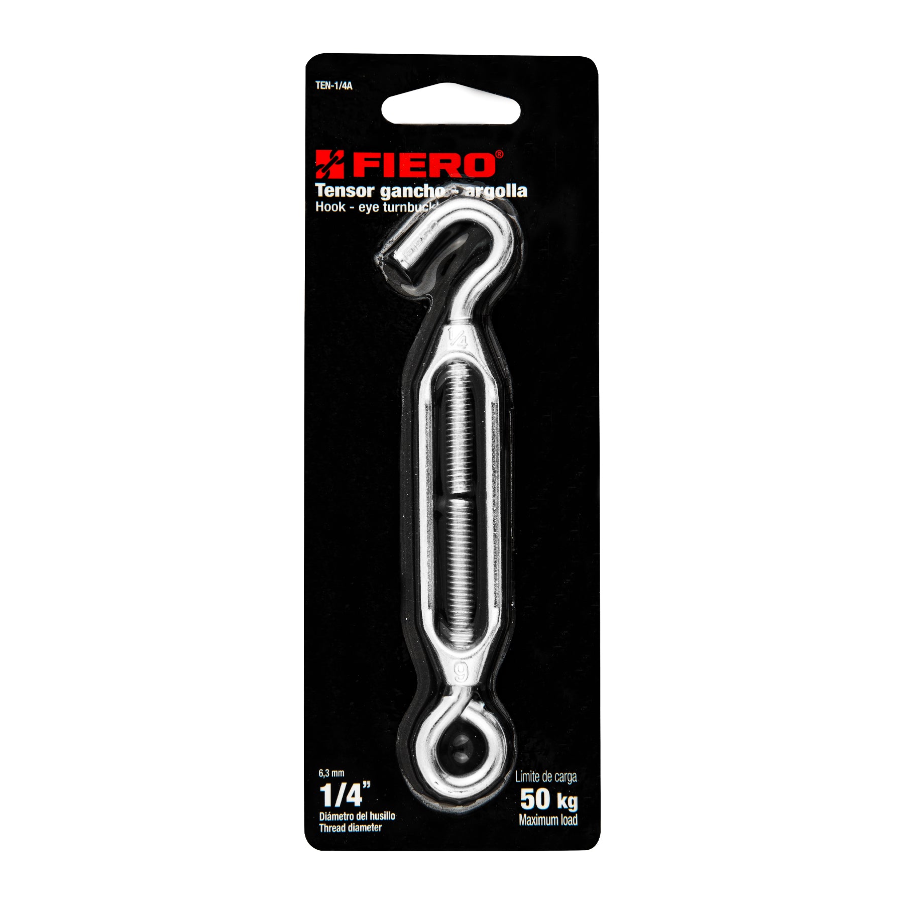 Fiero TEN-1/4A Tensor zinc, 1/4', gancho-argolla