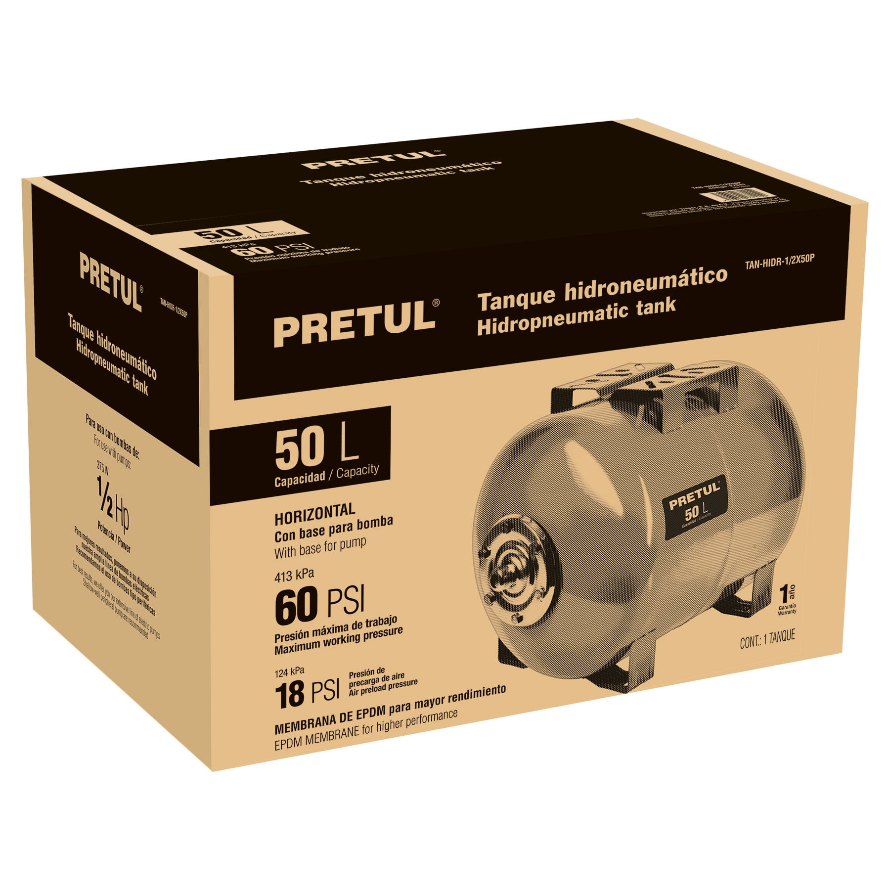 Pretul TN-HN-1/2X50P Tanque para bomba hidroneumática HIDR-1/2X50P
