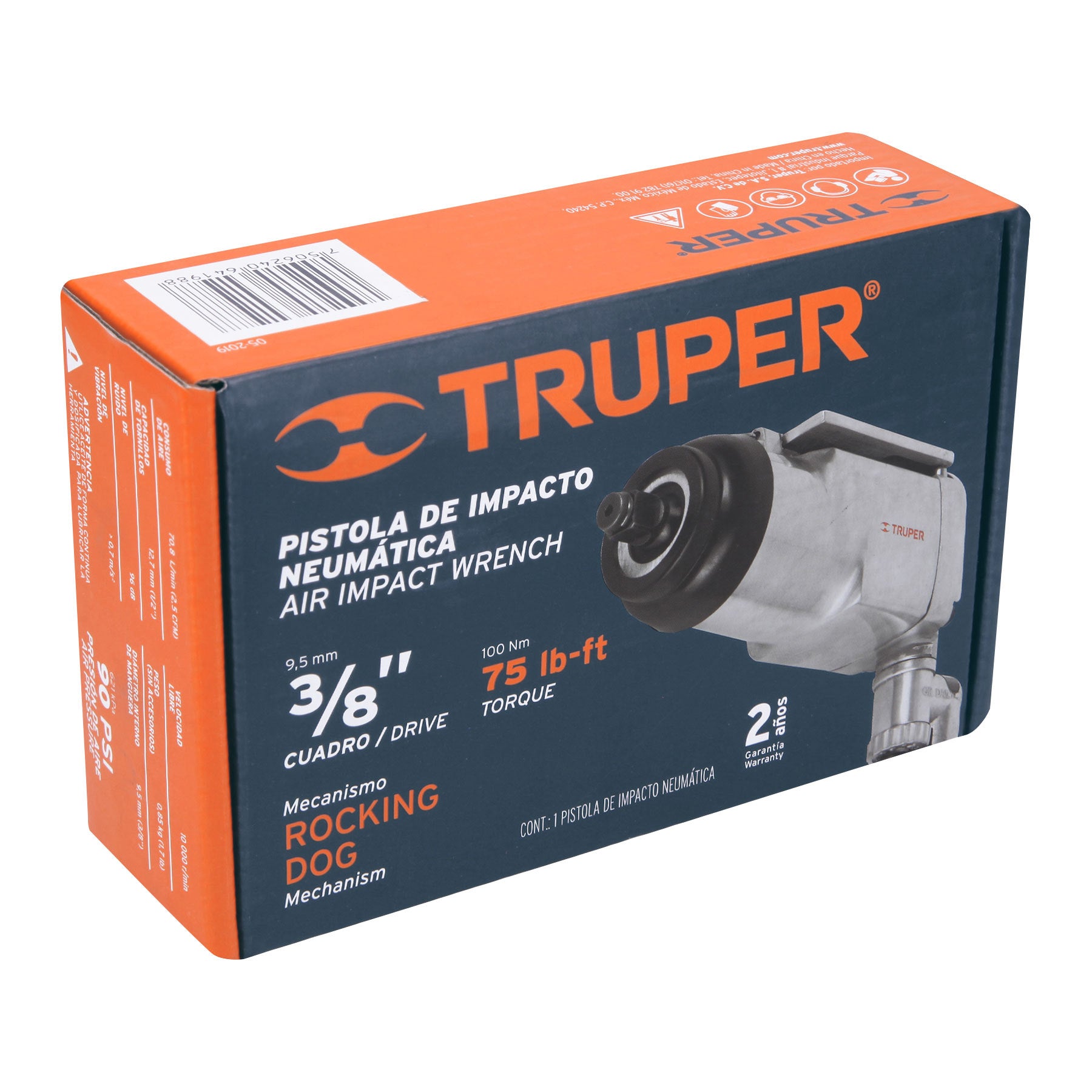 Truper TPN-722-2 Llave neumática de impacto, 3/8'