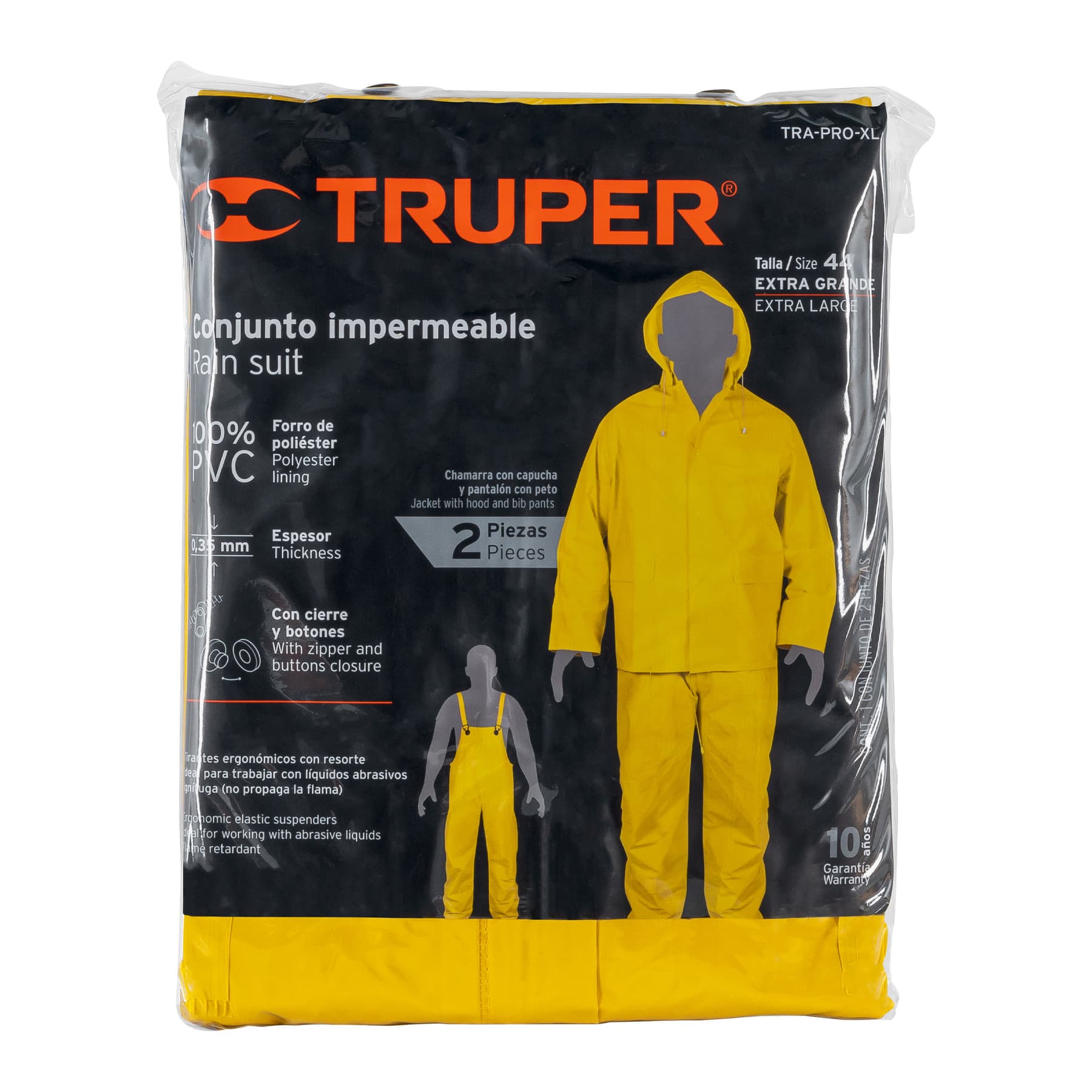Expert TRA-PRO-XL-X Conjunto impermeable triple capa, talla XG, Truper Expert