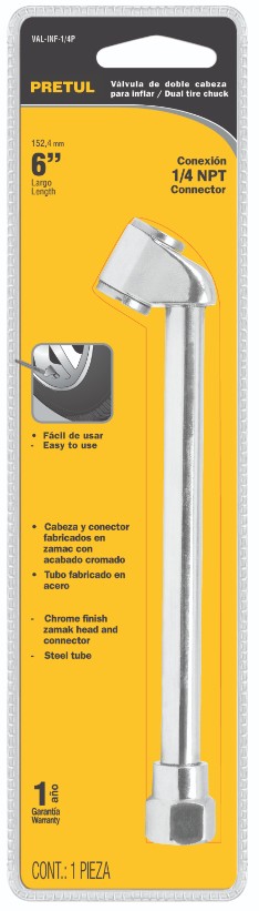 Pretul VAL-INF-1/4P Inflador de cabeza doble, cuerda 1/4 NPT, Pretul
