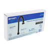 Foset AQCR-60M Cuello para mezcladora de lavabo,tipo bar,negro mate, Aqua