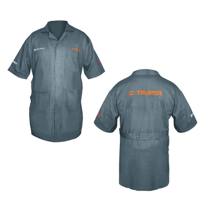 Truper BATA-44 Bata bordada con logo, talla 44