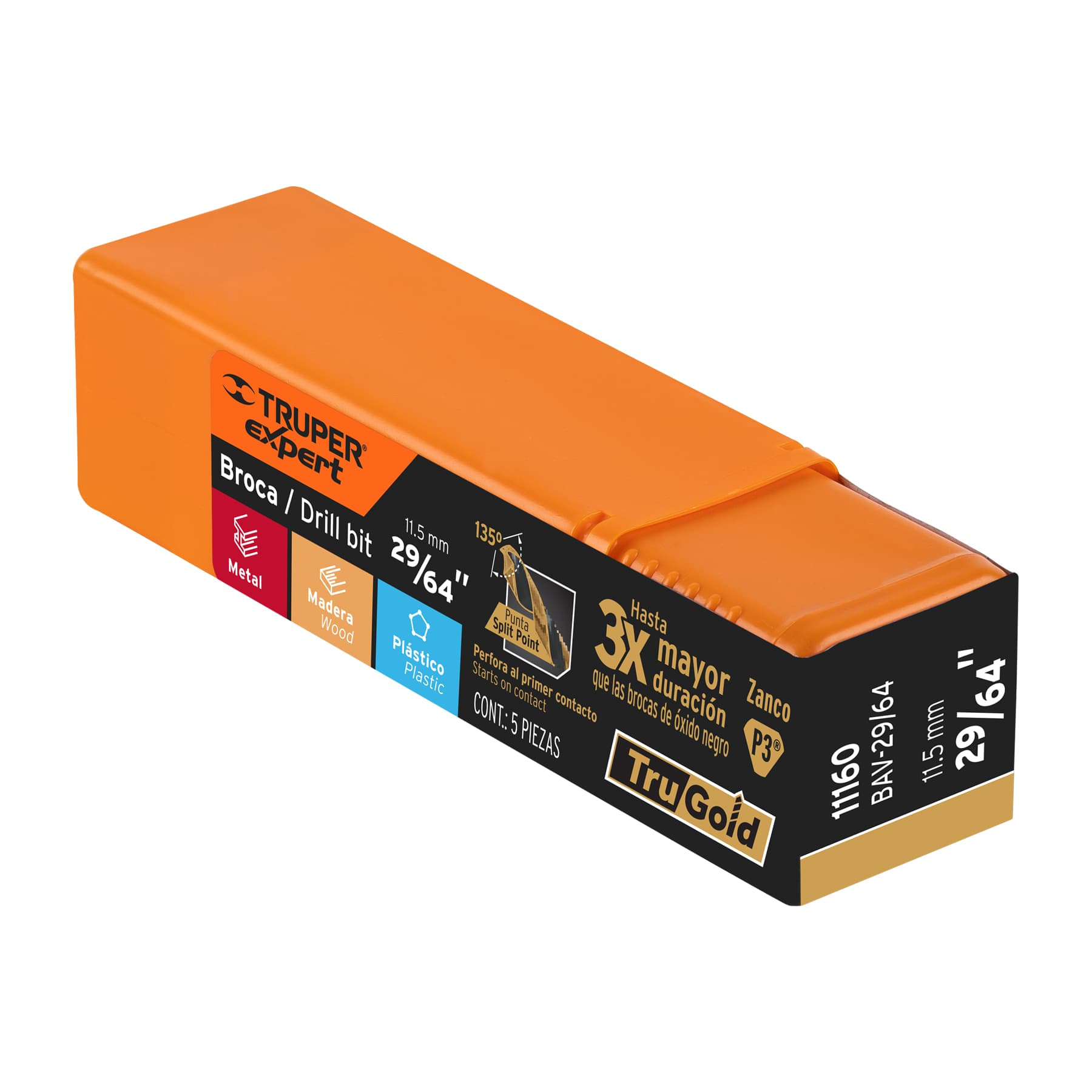 Expert BAV-29/64 Broca HSS 29/64' Trugold para metal