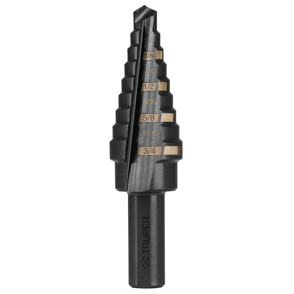 BES-9 Broca escalonada óxido negro 9 escalones 1/4' a 3/4?