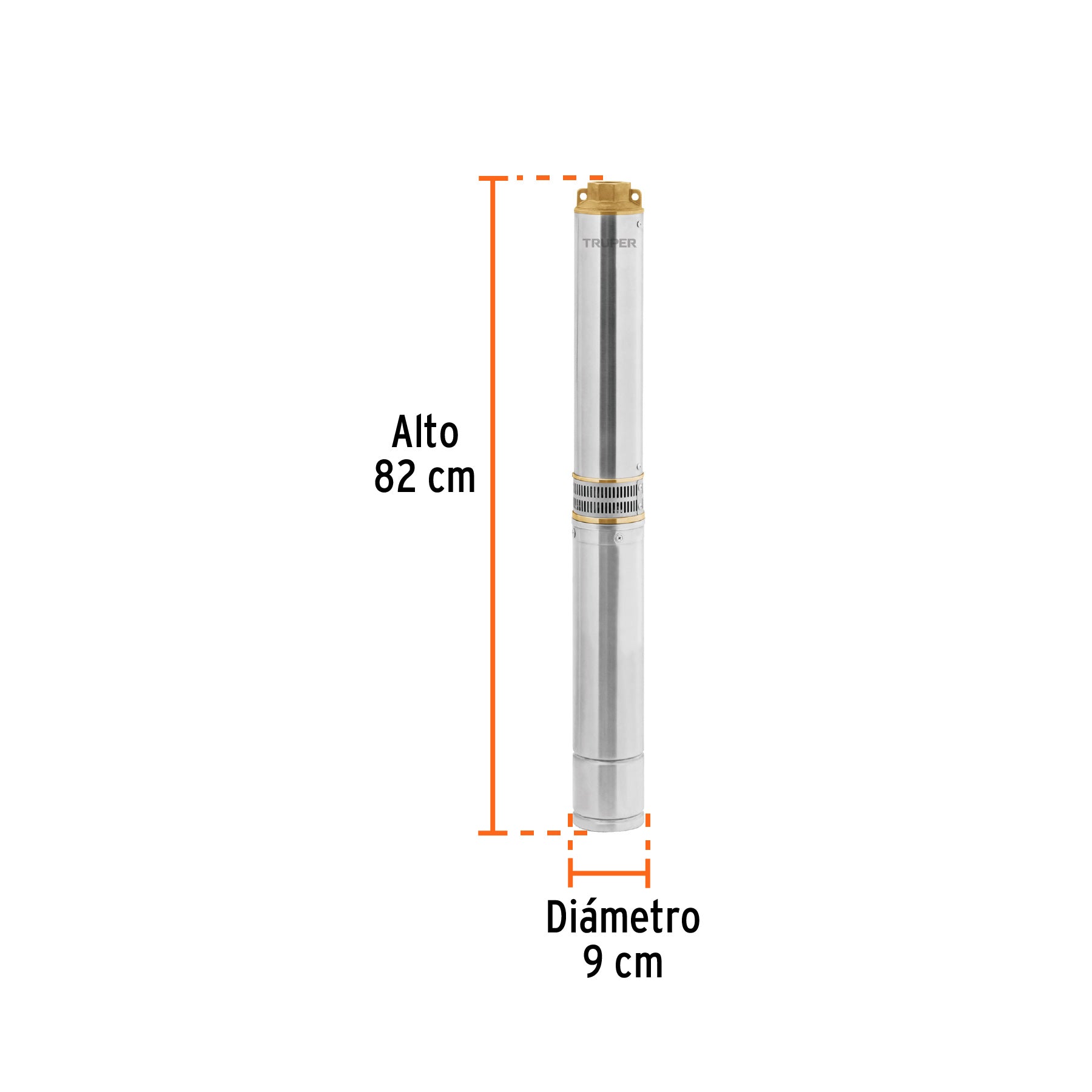 102976 BOS-1-1/2LM-2 Bomba sumergible tipo bala, 1-1/2HP, agrícola, 220V, TRUPER