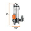 Bomba sumergible acero inox./hierro, a.sucia,1-1/2HP, TRUPER