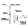 102975 BOS-1LM-2 Bomba sumergible tipo bala, 1HP, uso agrÌcola, 220V, TRUPER