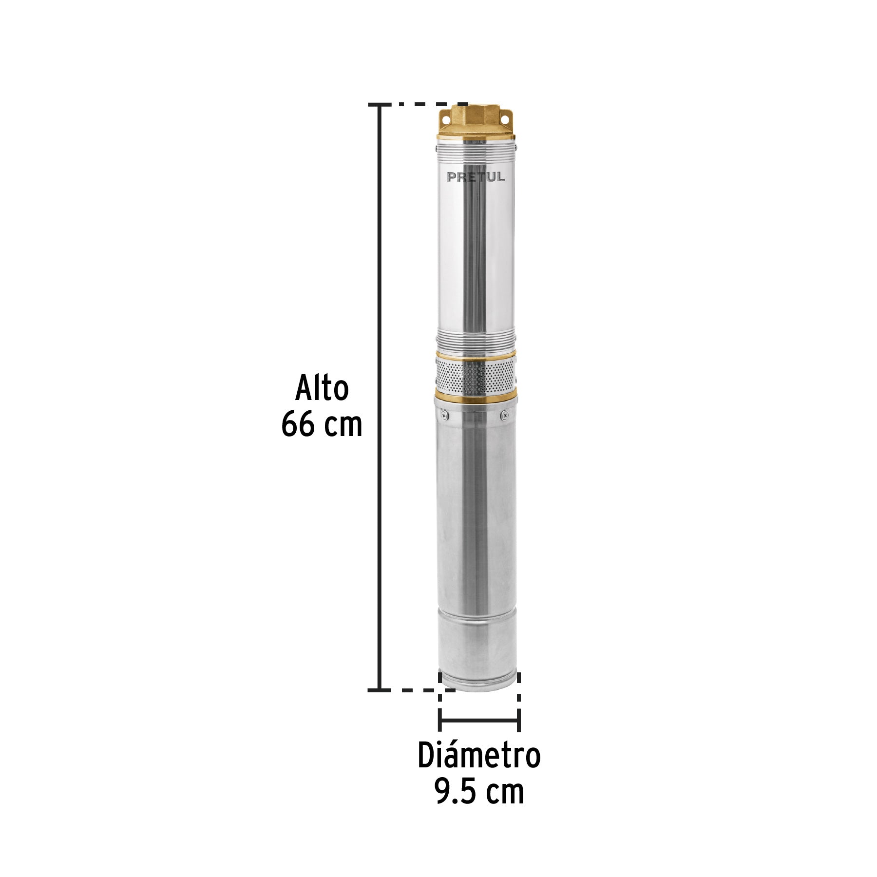28203 BOS-1LMP Bomba sumergible tipo bala, 1HP, uso agrícola, PRETUL