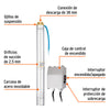 12627 BOS-2LM Bomba sumergible tipo bala, 2HP, uso agrícola, TRUPER