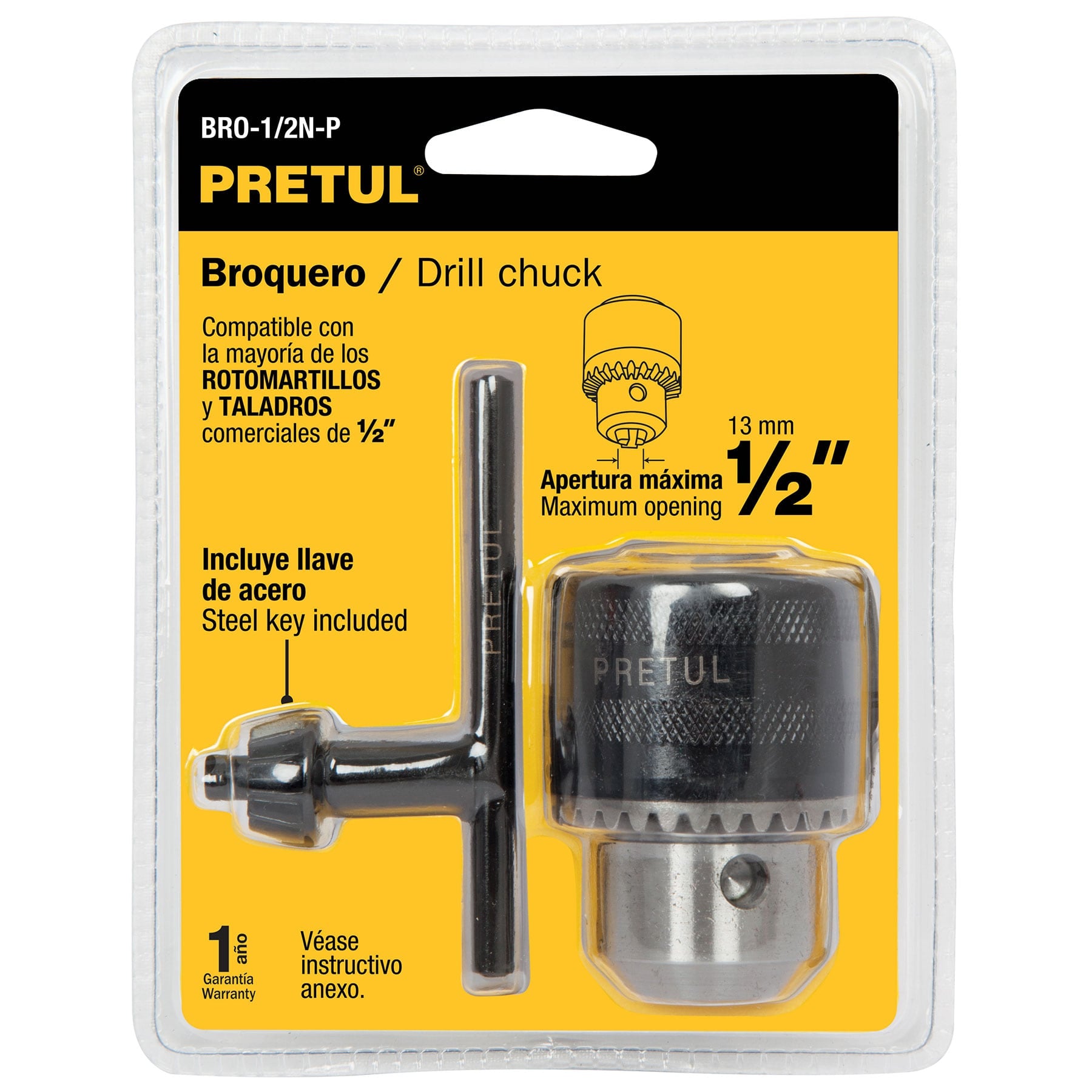 Pretul BRO-1/2N-P Broquero de 1/2' con llave, Pretul