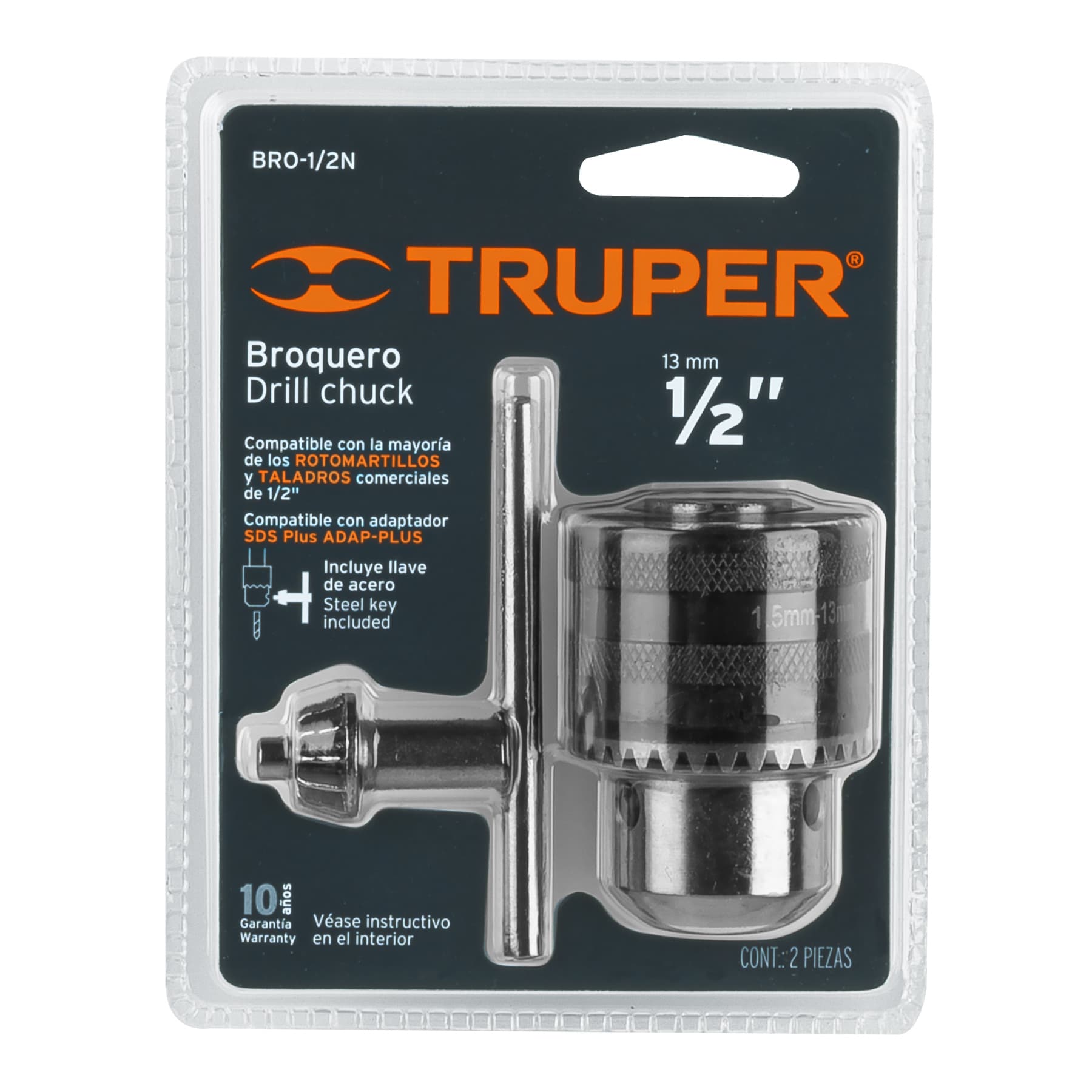 Truper BRO-1/2N Broquero con llave, 1/2'
