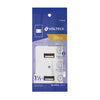 Volteck C2USB-LB Toma con 2 puertos USB blanco de 1.5 módulos, línea Lisboa